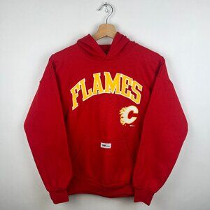 Vintage 90's Ravens Calgary Flames NHL Pullover Hoodie